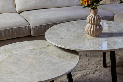 Salontafelset Rond 2-delig | Marazzi Taj Mahal Keramiek | Novi
