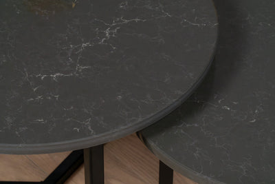 Salontafel set rond Premium Piatra Grey - ⌀ 50 + ⌀ 60 cm