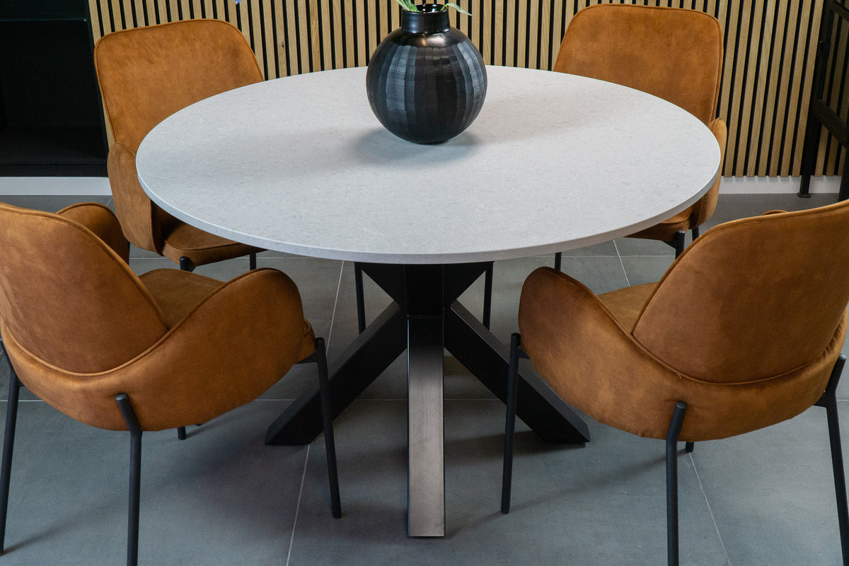 Eettafel rond Beton Grey - ⌀ 120 cm