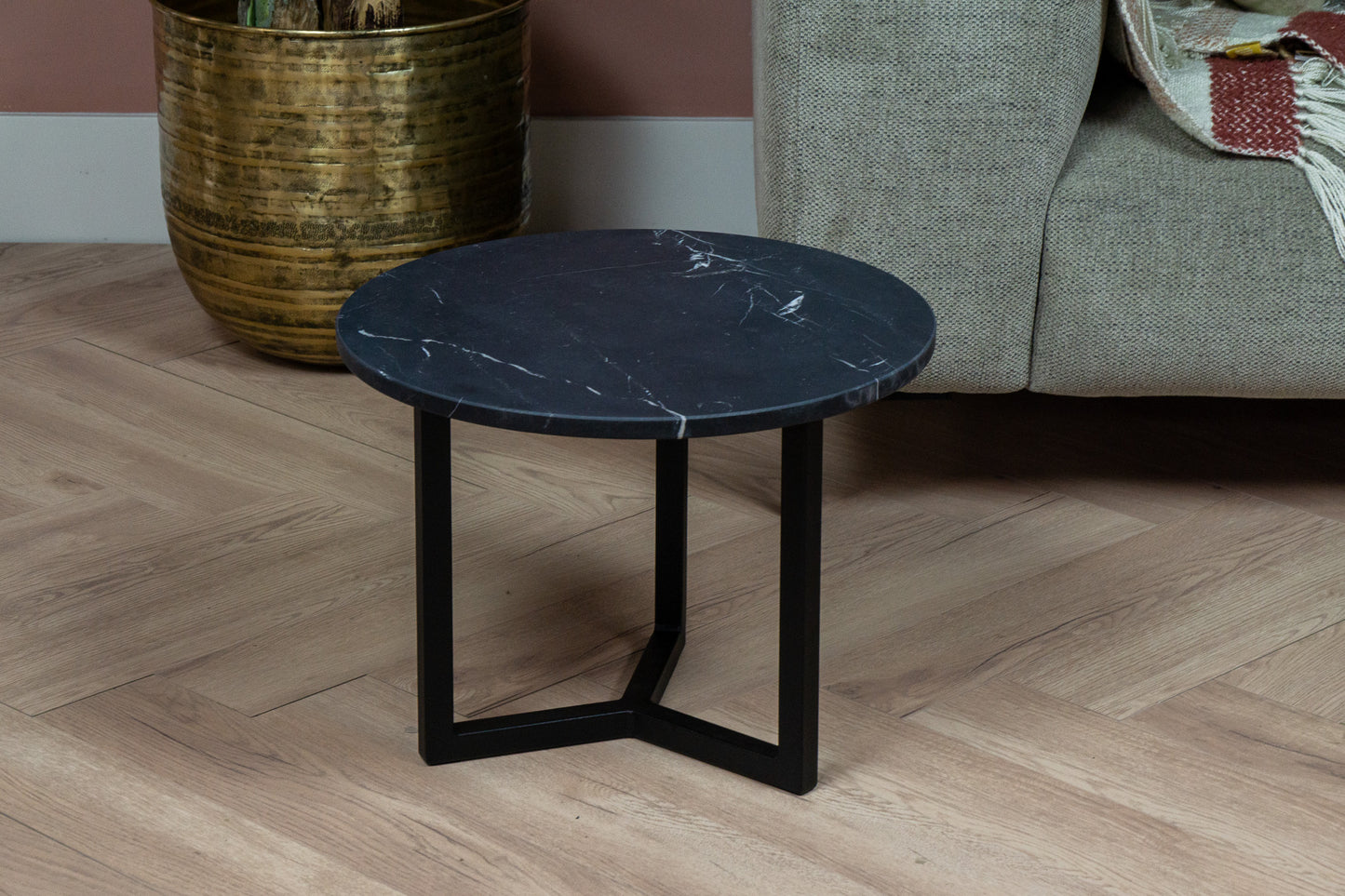 Salontafel rond Premium Nero Marquina - ⌀ 50 cm