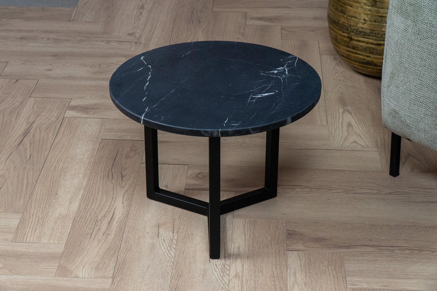 Salontafel rond Premium Nero Marquina - ⌀ 50 cm