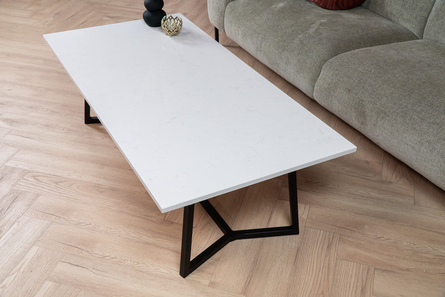 Salontafel rechthoek Y-leg Frosty Carrina - 140 x 70 cm