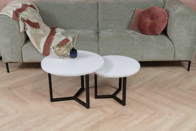 Salontafel Rond Eternal Statuario Tweedelig