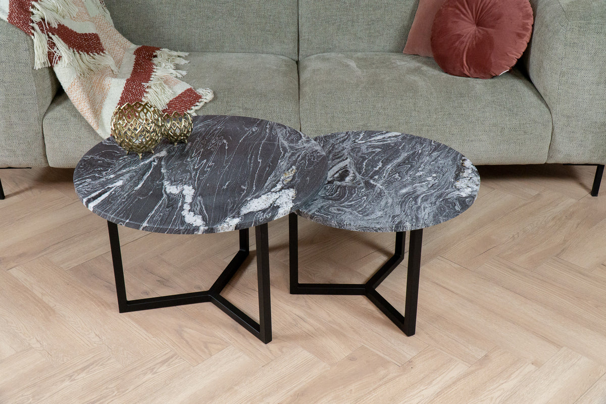 Salontafel set rond Sensa Black Fusion