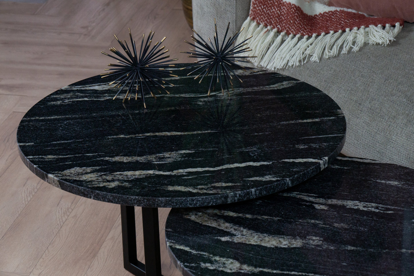 Salontafel set rond Graniet Belvedere - ⌀ 60 + ⌀ 70 cm