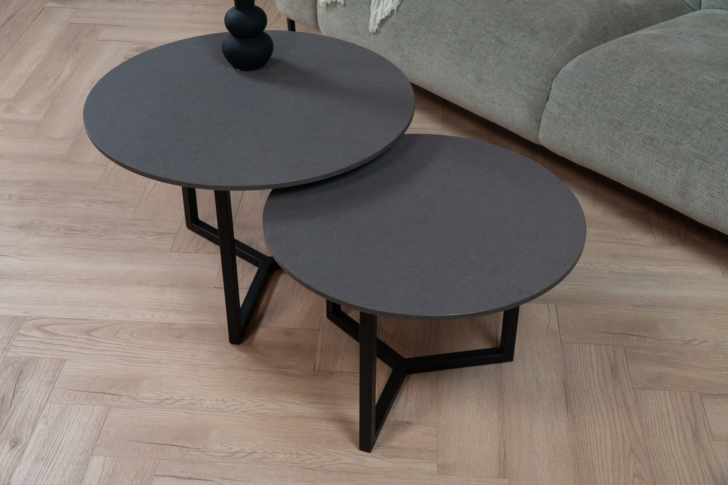 Salontafel set rond Belgian Storm - ⌀ 60 + ⌀ 70 cm